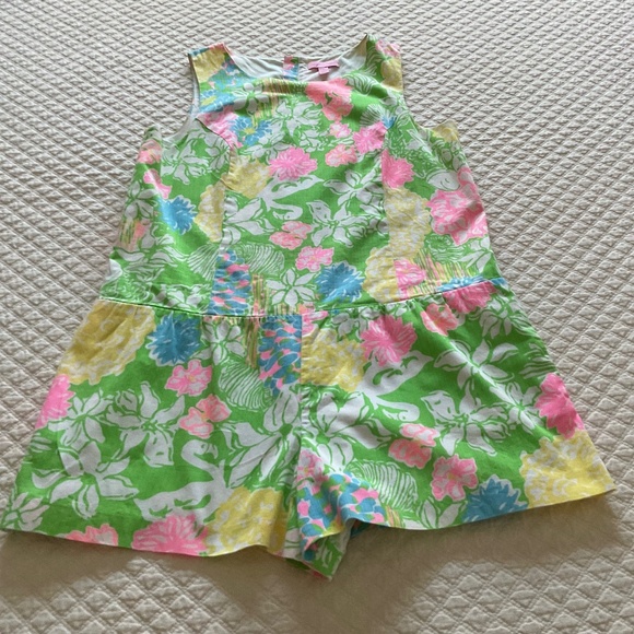 Rare Lilly Pulitzer Gianni Gretchen Romper Hibiscus Stroll - Picture 1 of 6